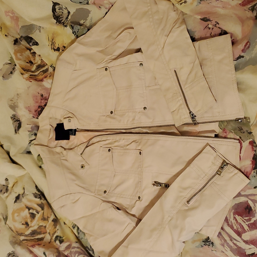 Forever 21 Pink Faux Leather Biker Jacket